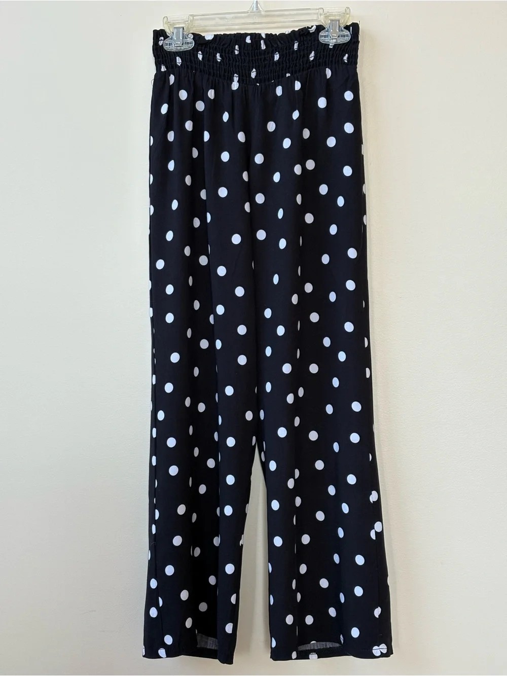 NWT - Size 8 - Justice - Black and White Polka Dot Wide-Leg Pants